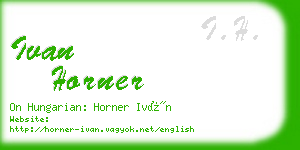 ivan horner business card